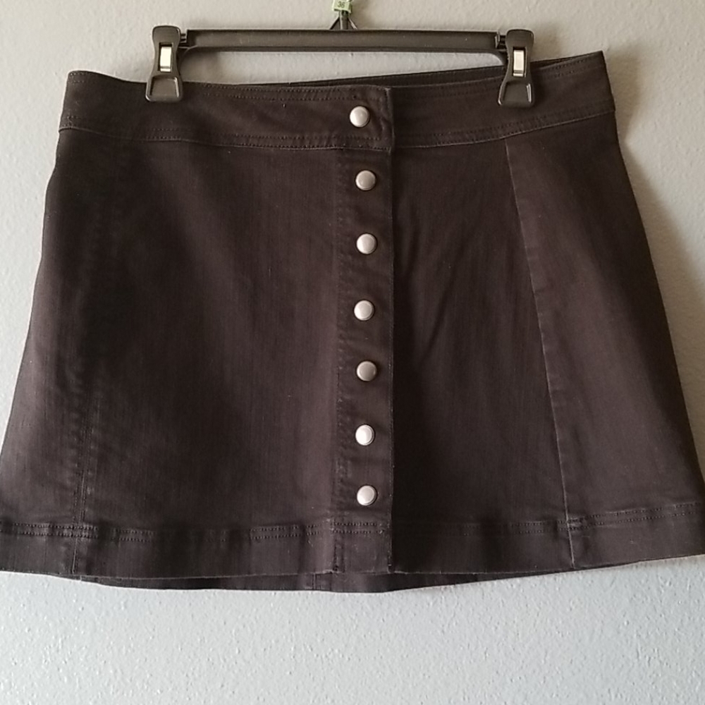 Free People Black Denim Skirt Womens Size 12